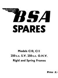 1949-1953 BSA BSA C10 & C11 parts book