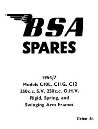 1954-1957 BSA C10L  C11G  C12 parts book 