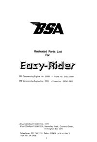 BSA Easy-Rider ER1 & ER2 parts book