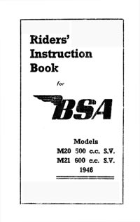 1946 BSA M20 M21 instruction book