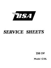 BSA C10L 250 s.v. Service sheets   