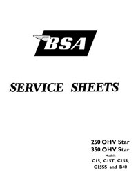 BSA C15 C15T C15S C15SS & B40 models Service sheets