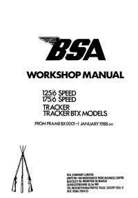 BSA 125/6 175/6 Tracker BTX workshop manual