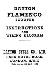 Dayton Flamenco scooter instruction book