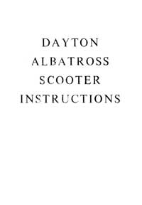 Dayton Albatross scooter instruction book