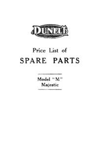 Dunelt Model 'M' Majestic parts book