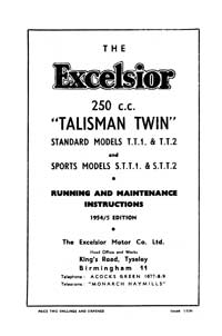 1954-1955 Excelsior Talisman twin maintenance instructions