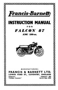 1959-1962 Francis Barnett Falcon 87 instruction manual