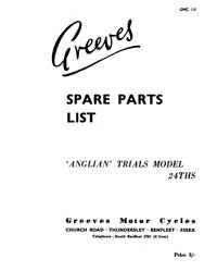 Greeves Anglian Trials 24THS parts list