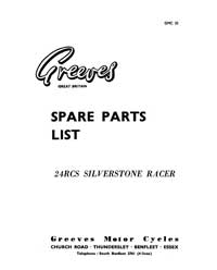 Greeves Silverstone racer 24RCS parts list