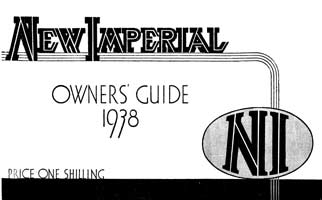1938 New Imperial owners guide - All Models