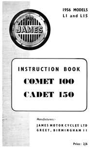 1956-1958 James Cadet L15 Comet L1 instruction book