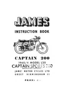 1960-1964 James Captain L20S & sports instruction book