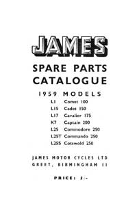 1959 James models parts book