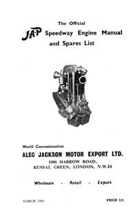 JAP Type 4 4A Speedway Engine manual & parts list.