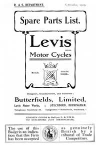 1919 Levis All Models parts book