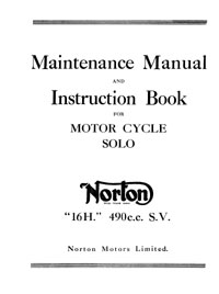 Norton 16H WD maintenance manual and instruction book