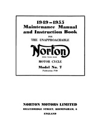 1949-1955 Norton Model 7 Dominator maintenance manual