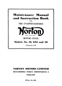 1954-1955 Norton 19S ES2 50 maintenance manual