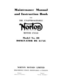 1955 Norton 88 De Luxe maintenance manual