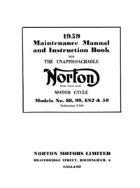1959 Norton 88 99 ES2 50 maintenance manual