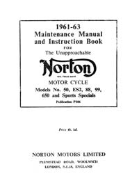 1961-1963 Norton 50 ES2 88 99 650 maintenance manual