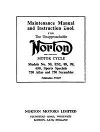 1961-1967 Norton 50 ES2 88 99 650 Atlas & 750 maintenance manual