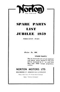 1959-1960 Norton Jubilee parts book