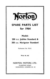 1964 Norton Jubilee Navigator parts book
