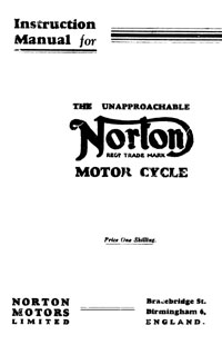 1933-1936 Norton all models Instuction manual