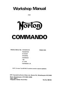 1970-1974 Norton Commando 750 850 workshop manual