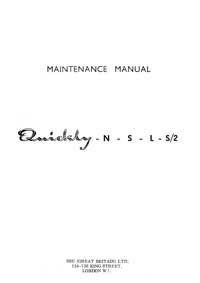 NSU Quickly N S L S/2 maintenance manual
