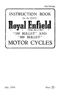 1954 Royal Enfield 350 & 500cc Bullet instruction book