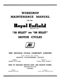 1948-1955 Royal Enfield 350cc & 500cc Bullet workshop manual