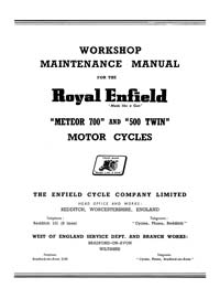 Royal Enfield Meteor 700 & 500 Twin Workshop manual   