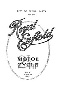 1920's Royal Enfield 2 3/4 hp parts list
