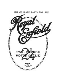 1920's Royal Enfield 2 1/4hp two stroke parts list