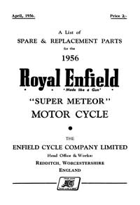 1956 Royal Enfield Super Meteor parts book