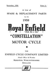 1958-1959 Royal Enfield Constellation parts book