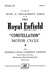 1961 Royal Enfield Constellation parts book