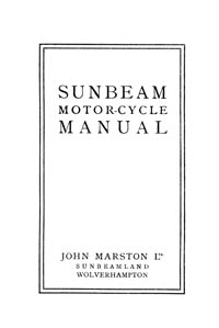 Up to 1927 Sunbeam s.v. models instruction book
