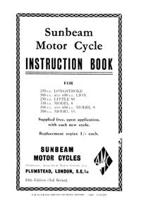 1934 Sunbeam Instruction book