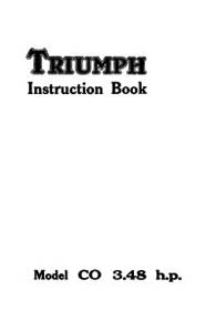 1929-1931 Triumph models CO 1929 -30 & CTT 1931  instruction book