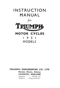 1951 Triumph Alll models Instruction book