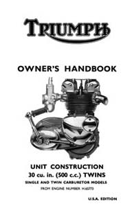 1969 Triumph unit 350-500cc USA Handbook