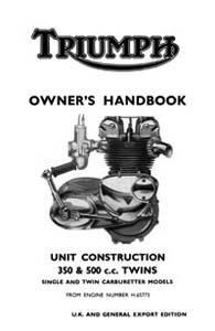 1969 Triumph unit 350-500cc UK Handbook