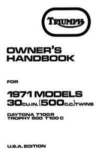 1971Triumph unit 500cc USA Handbook