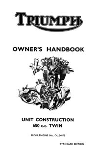 1966 Triumph unit 650cc UK Handbook