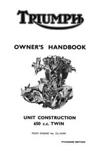 1967 Triumph unit 650cc UK Handbook