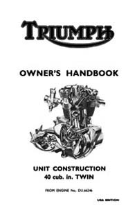 1968 Triumph unit 650cc USA Handbook 